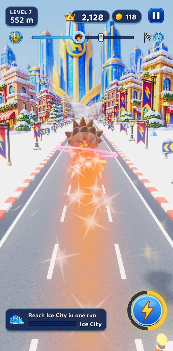 In-game screenshot of the super power: flying, unstoppable